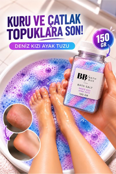 bath box Deniz Kızı Toz, Banyo, Mermaid Manikür & Pedikür Için Spa Tuzu 100 G