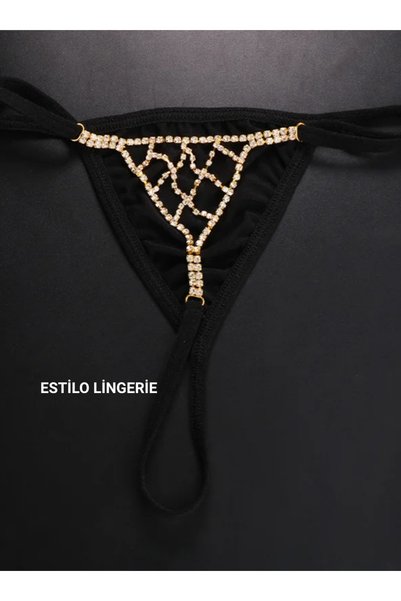 Estilo Lingerie Brazilian σλιπ Brazilian Tanga String με ρυθμιζόμενη μέση, χρ...