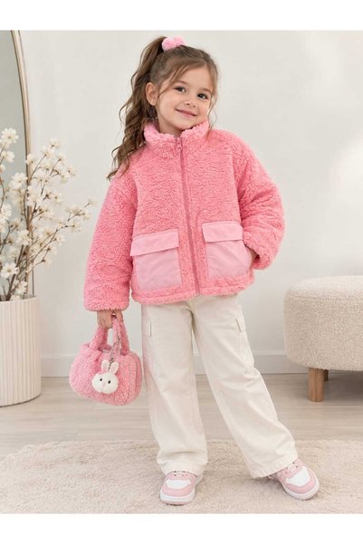 Mireya Kids Laciel Pink Teddy Jacket