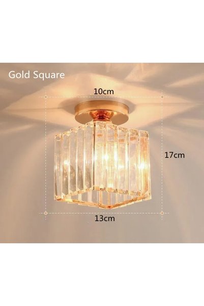 Choice Square Golden Crystal Ceiling Light Corridor Channel Ceiling Lamp Luxu...