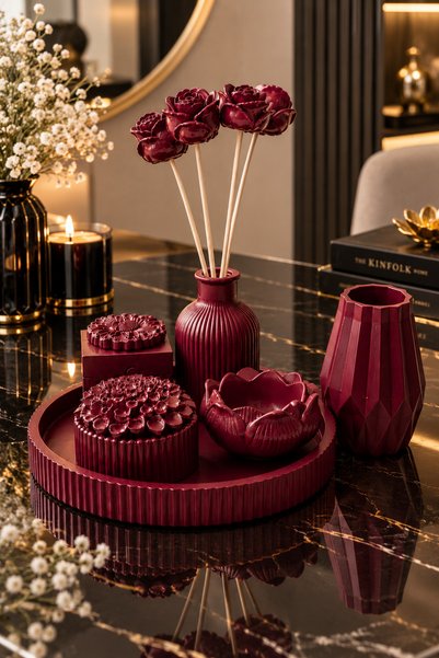 Gizem Design Products Gizem Design Modern Taş Tozu Dekoratif Tepsi Ve Buket V...