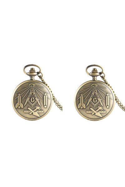 choice2 bronze-2 Bronze Masonic Vintage Necklace Pendant Quartz Clamshell Ara...