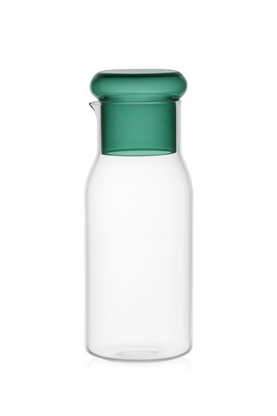 ERKUGO Borosilikat Cam Sürahi/Karaf 950ml Bardaklı Başucu Sürahisi