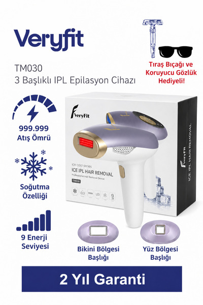 VERYFİT 9 Kademeli Buz Lazer Özellikli 999.999 Atımlı Tüm Vücut Kullanıma Uyg...