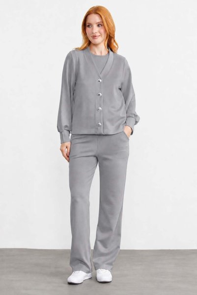 Sementa Scuba Relaxed Fit Triple Tracksuit Set - Gray