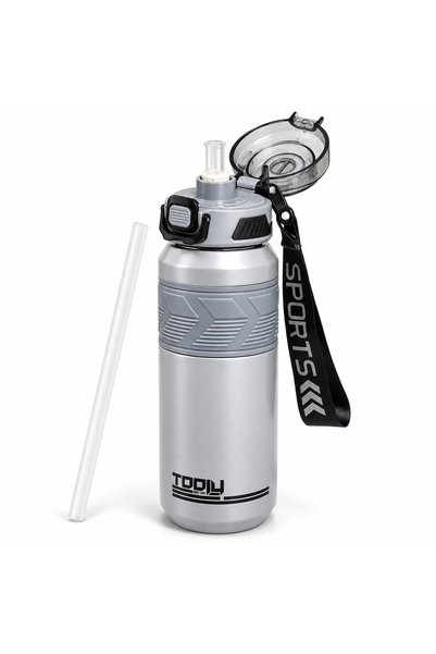 tooly 650ml Stainless Steel Vacuum Insulated Sports Water Bottle with Straw L...