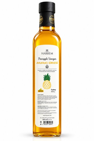 Harrem Ananas Sirkesi Doğal Fermantasyon Pineapple Vinegar 500ml Cam Şişe