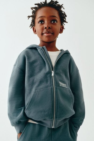 H&M Kapüşonlu Fermuarlı Bol Kesimli Üst