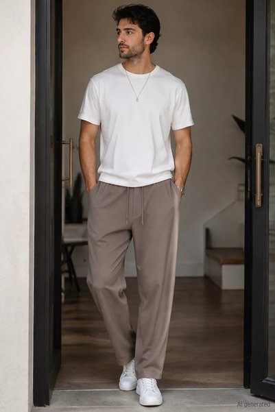 TOZLU Ανδρικό παντελόνι jogger με ελαστική μέση και κορδόνια