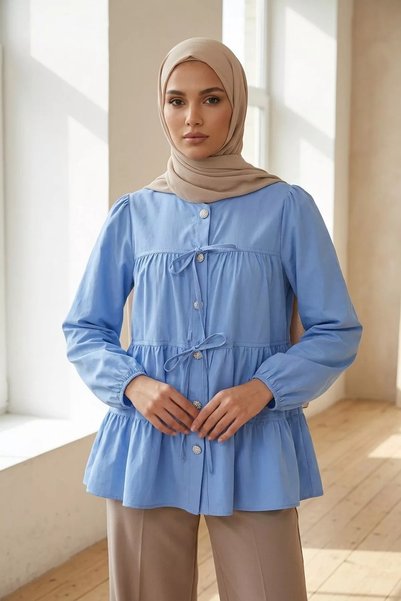 TOZLU Gülseli Lace Detailed Hijab Tunic