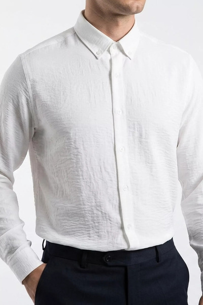 TOZLU Men's Long Sleeve Linen Shirt