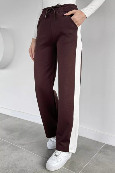 TOZLU Women's High Waist Sweatpants with Elastic Waistband and Side Stripe De...