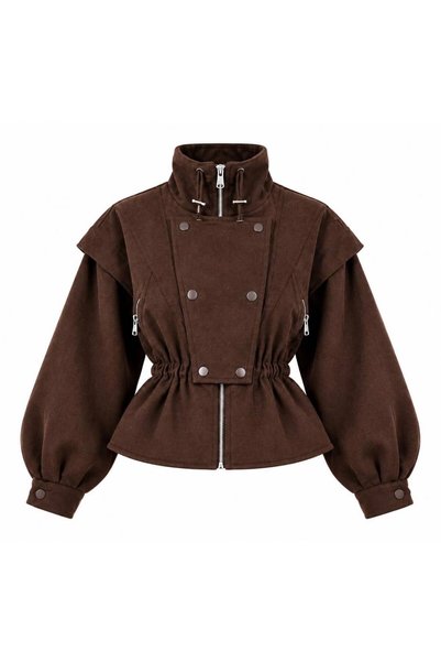 eva clothing Kadın Kahverengi Yün Karışımlı Kaşe Mont 1234613eva-1