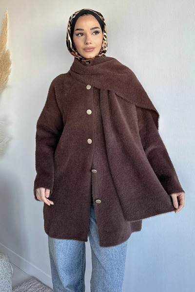 TOZLU Gülseli Atkılı Tesettür Tricotaj Cardigan
