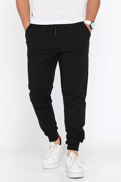 TOZLU Men's Sweatpants with Elastic Waist and Ribbed Legs