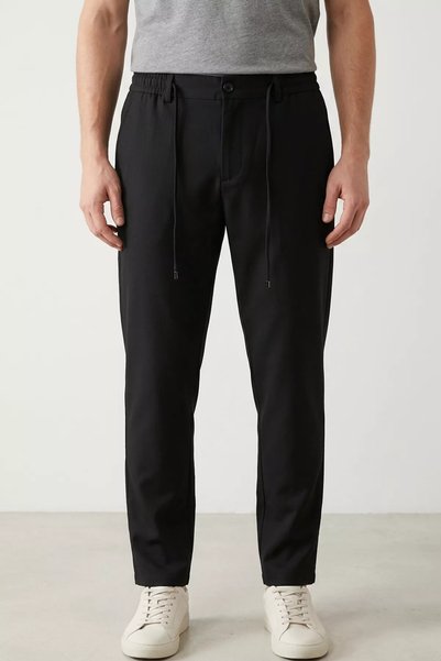 TOZLU Men's Elastic Waist Lace-Up Pants Jogger Pants