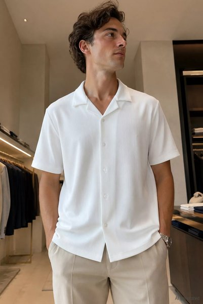 TOZLU Apaş Collar Short Sleeve Men's Shirt