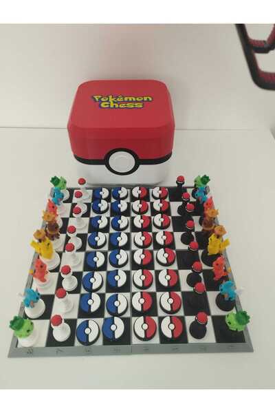 taso8090 2-in-1 Pokemon Themed Chess and Checkers Set - 3D Educational Box Ga...