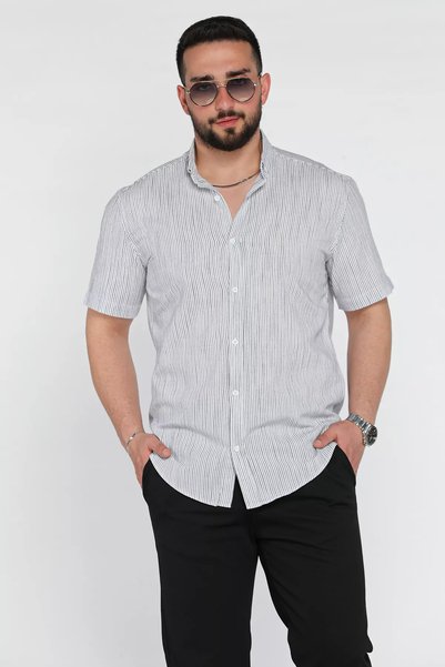 TOZLU Striped Short Sleeve Men's Shirt