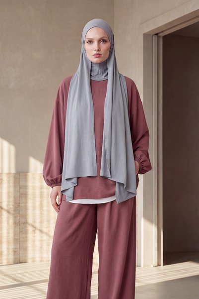 Aisha's Design شال نينجا بونيلي العملي المصنوع من القطن الممشط الذي يغطي الرق...
