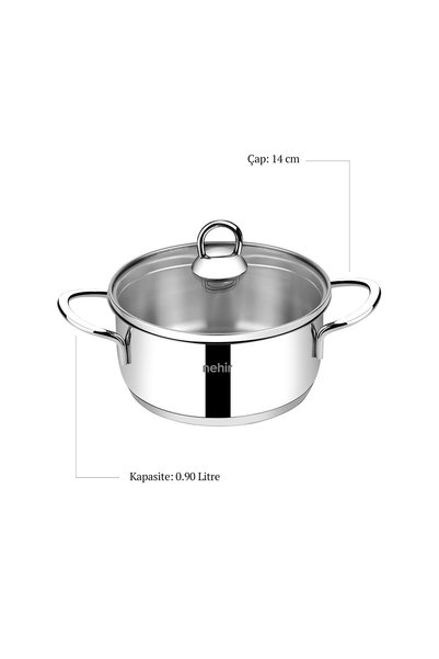 Nehir Silver 6 Parça Paslanmaz Çelik Mini Tencere Seti (12-14-16 cm)