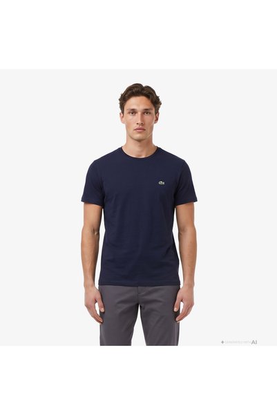 Lacoste Erkek Slim Fit Bisiklet Yaka Lacivert T-Shirt