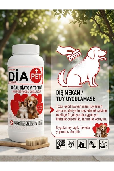 OpunArc DİA PET- Kedi Ve Köpek Bit Pire Kene Kovucu Doğal Diatom Toprağı [ 10...