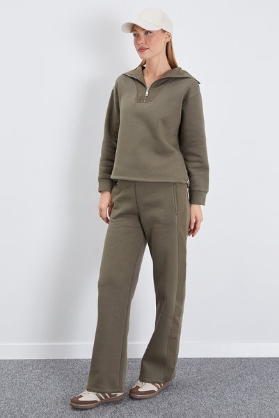 Fulla Moda 3 Thread Half Zipper Parachute Fabric Garnished Set with Stopper, ...
