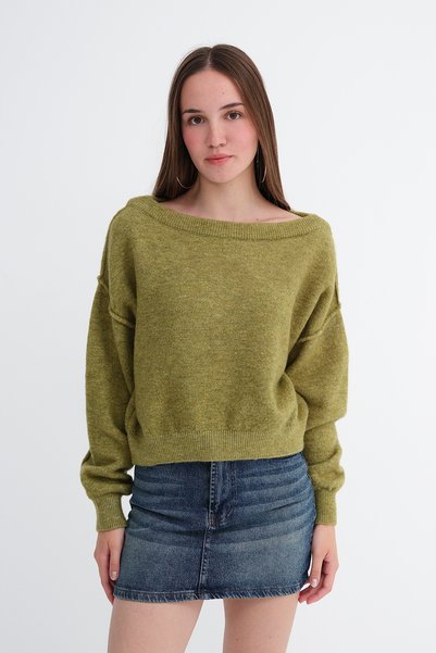 Addax Boat Neck Knitwear Sweater K3466