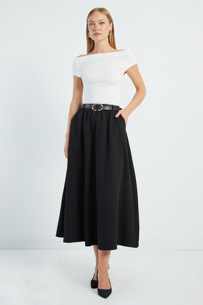 Fulla Moda Φούστα Beli Ζώνη σε μέγεθος Maxi