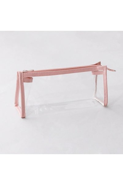 Choice pink Transparent Pencil Case, Large-capacity Student Stationery Bag, F...