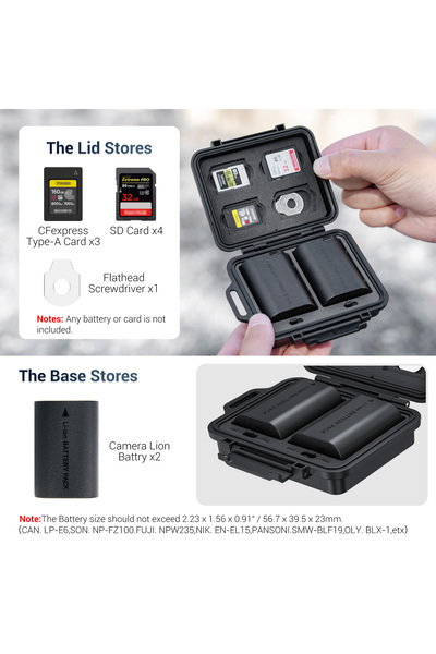 Choice 2 JJC Camera Battery Memory Card Case Battery Holder Box For Canon LP-...