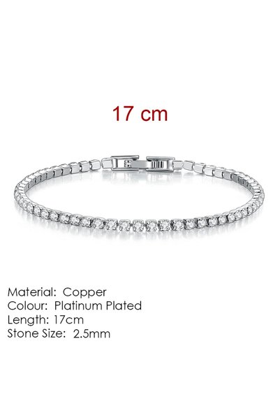 Choice 2.5mmSilverColor17cm Fashion 2.5mm Zirconia Tennis Bracelet for Women ...