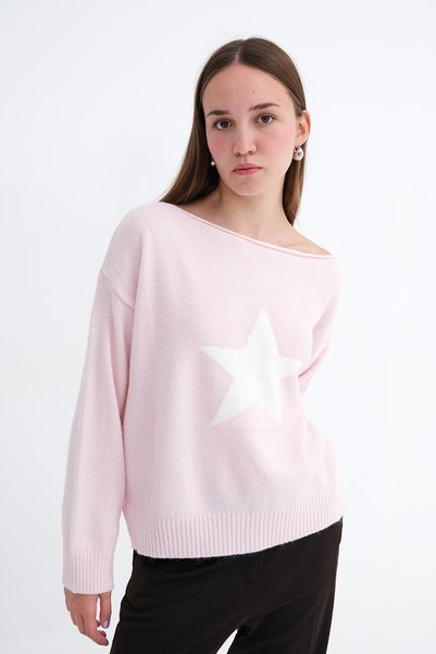 Addax Star Patterned Knitwear Sweater K3482