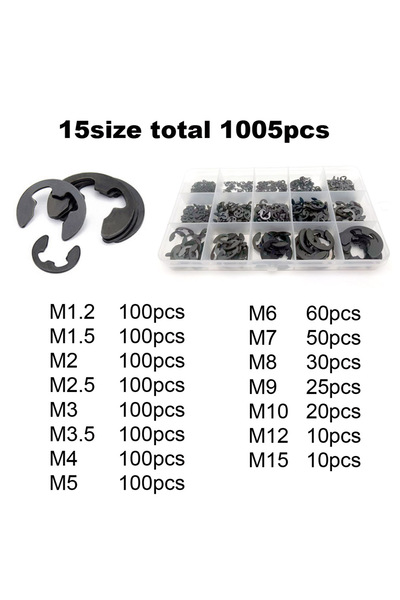 Choice3 65Mn 1005 585/1005 قطعة، مجموعة متنوعة من حلقات التثبيت E، حلقات التث...
