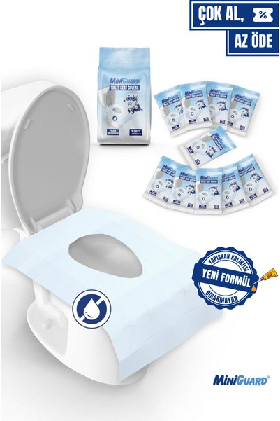 MiniGuard Su Geçirmez Klozet Örtüsü - Tek Kullanımlık, SmartFold™ Sistemli, K...