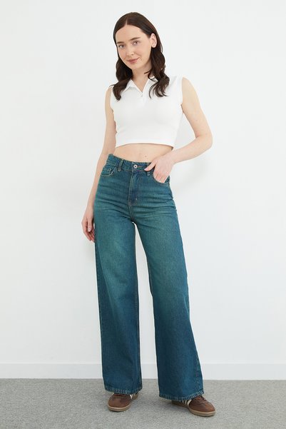 Fulla Moda Zippered Palazzo Jean