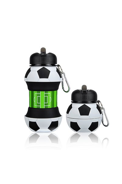 Choice Soccer Cup Silicone Collapsible Ball Water Bottle with Climbing Buckle...