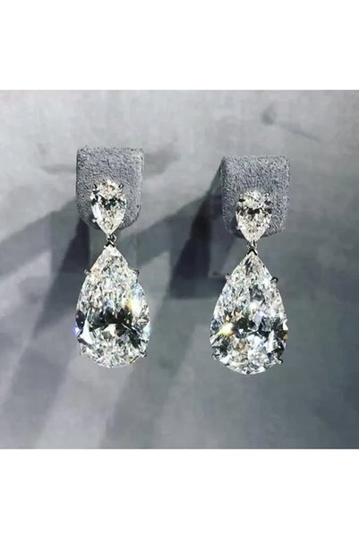Choice E1032 Huitan Simple and Elegant Dangle Earrings for Women Crystal Tear...
