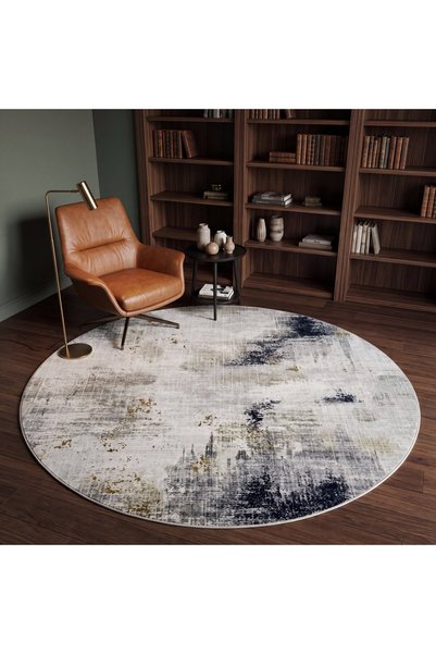 Al Kaffary Carpet سجادة ألكافاري نورينا مستديرة، بيج متعدد الألوان، 200 × 200 سم
