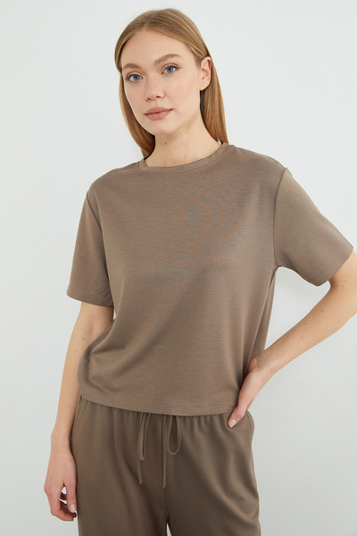 Fulla Moda Basic Crew Neck Modal T-Shirt