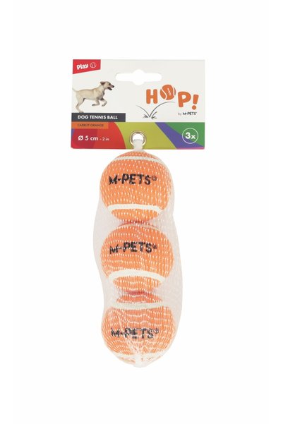 M-PETS Hop Tennis Ball Orange 5cm Set of 3
