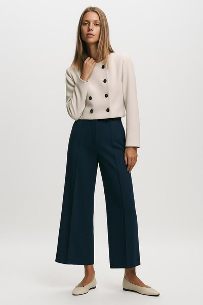 HAKKE High waist palazzo pants with elastic waistband