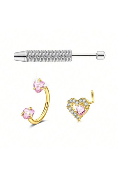 Choice E Skeleton 18G 1.0x8mm حلقات وأقراط الأنف 3 قطع/مجموعة، حلقات أنف على ...