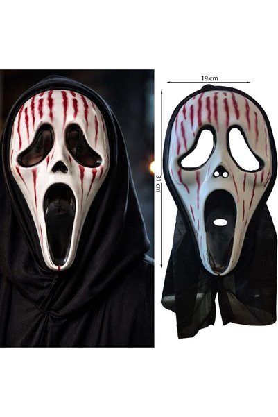 partidolu Kaliteli Kırılmaz Plastik Ghost Scream Kapüşonlu Kanlı Çığlık Hayal...