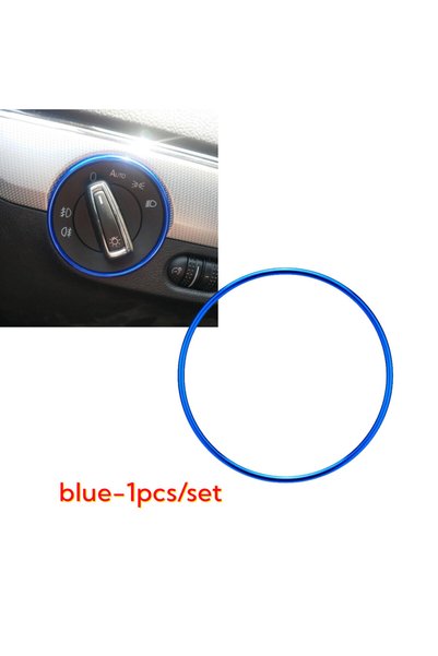 Choice1 blue Car Headlight Switch Trim Ring Sticker For Volkswagen VW Golf Ti...
