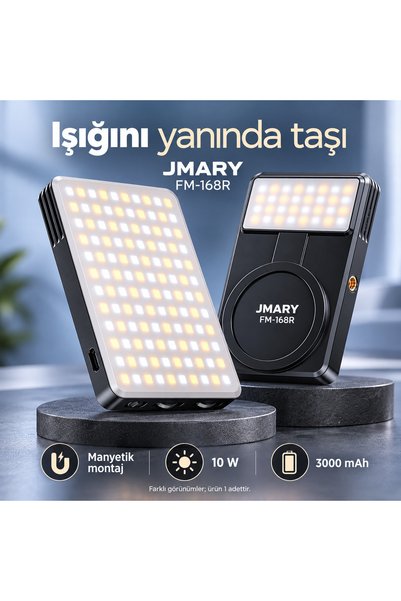 Jmary FM-168R Magnetik Dolgu Led Telefon Aydınlatma Işığı Siyah