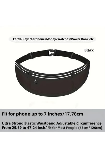 Choice1 Black Lightweight Running Waist Bag Casual Belt Cycling Waist Pack Mo...