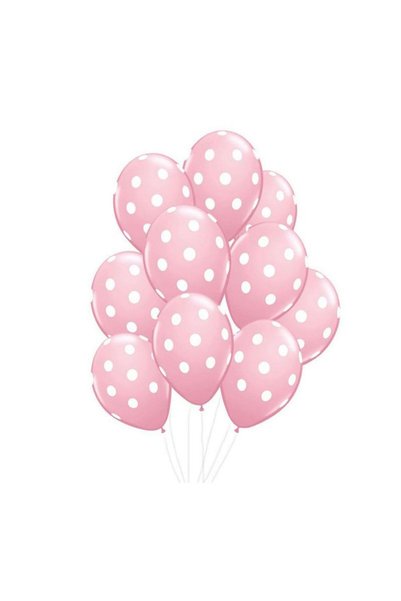 partidolu Bebek Pembesi Beyaz Puanlı 25 Adet Baskılı Latex Balon.