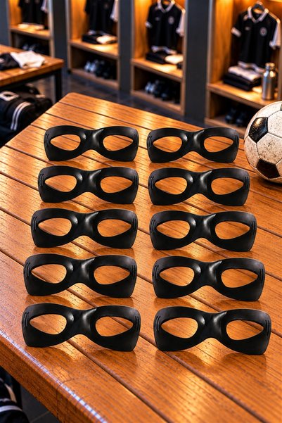 taso8090 Football Player Goggles Set of 10 Black Face Protective Mask Fan Gog...